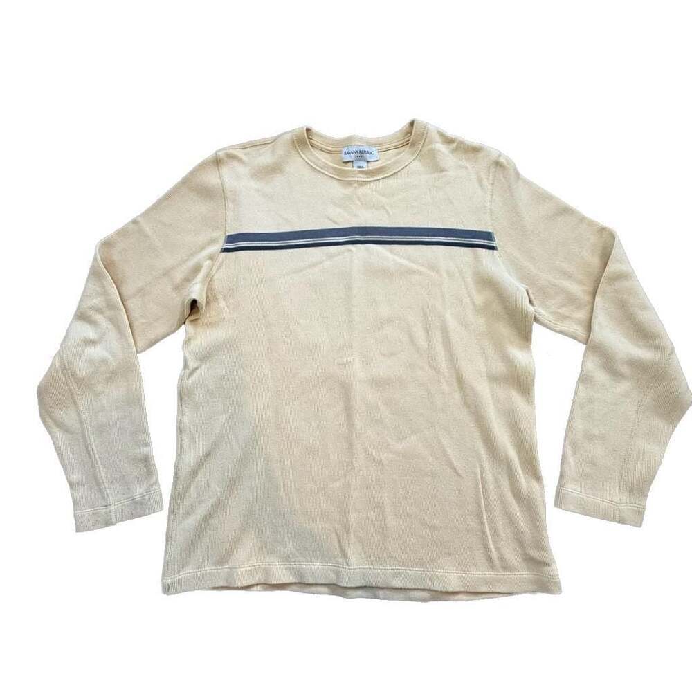 Vintage Banana Republic Yellow Striped Long Sleeve 
 Sweater Men's Size Medium